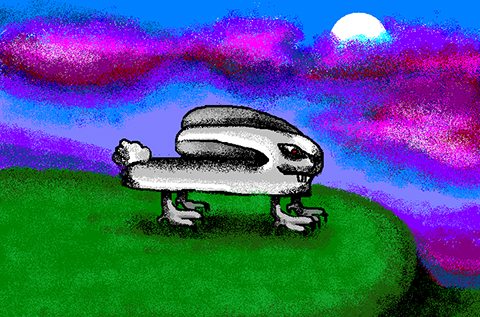 windows 95 microsoft paint image of angry rabbit